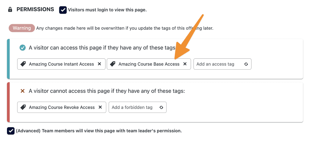Base Access Tag Permissions