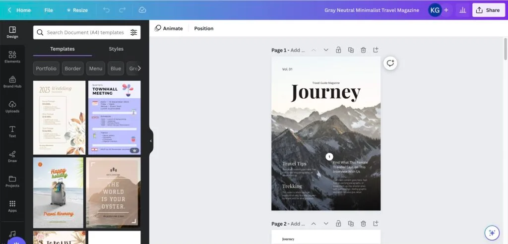 Canva Magazine Template