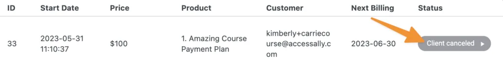 Client Canceled