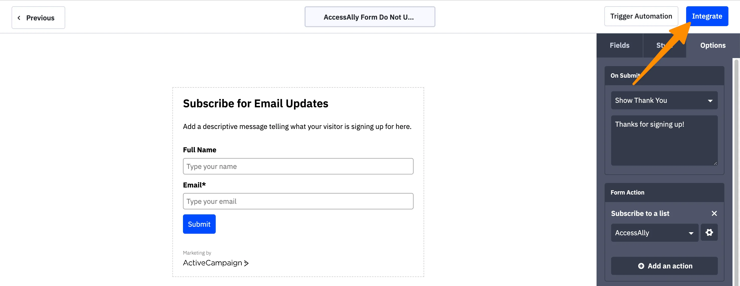 Form Settings Image