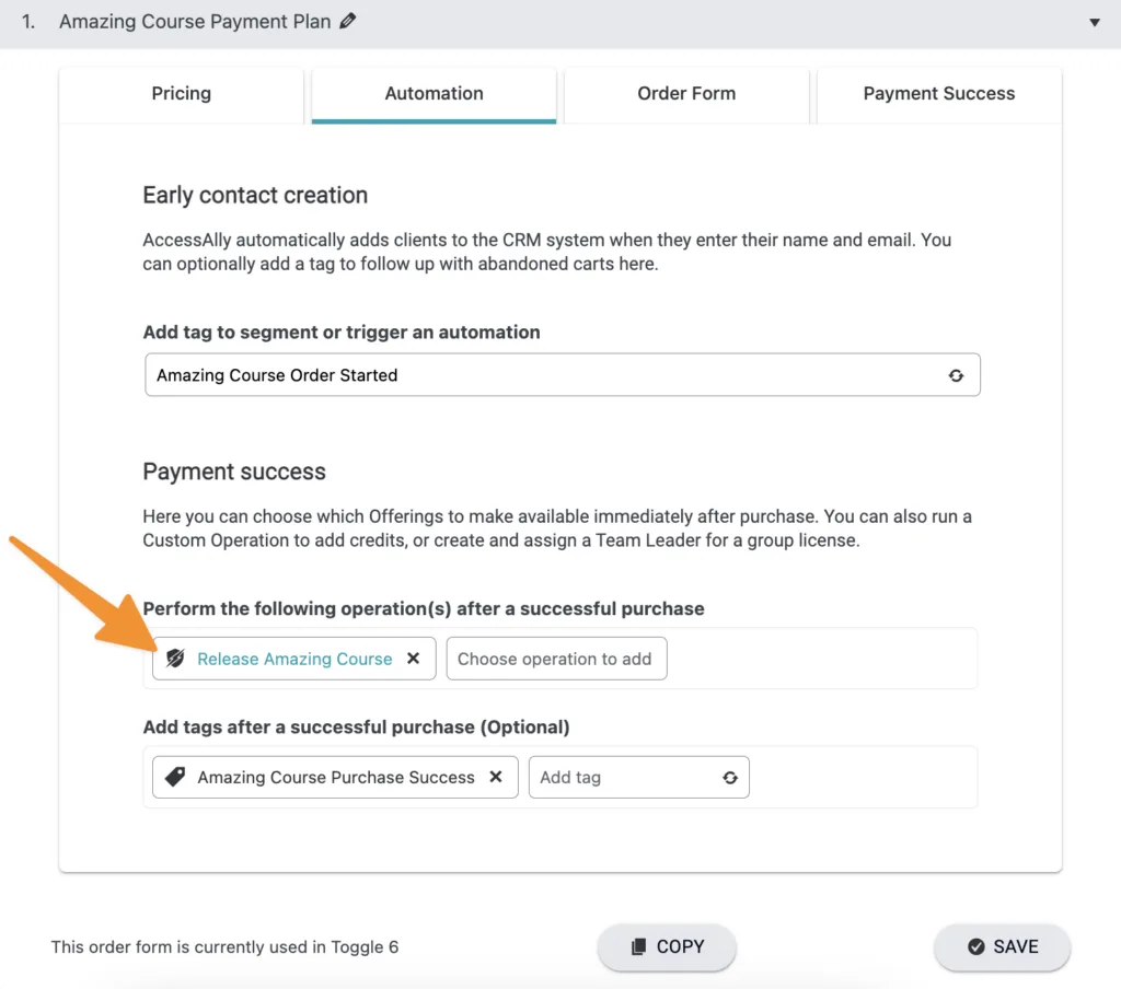 Order Form Release