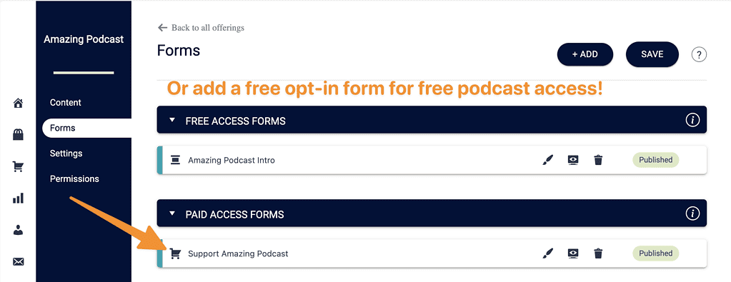 Podcast order form