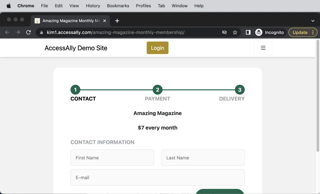 Redirect to Sales Page or Order Form