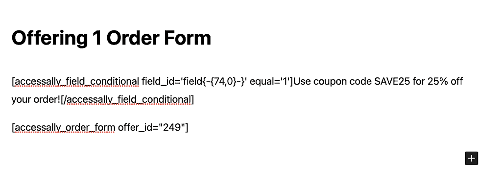 Coupon Code Example 1