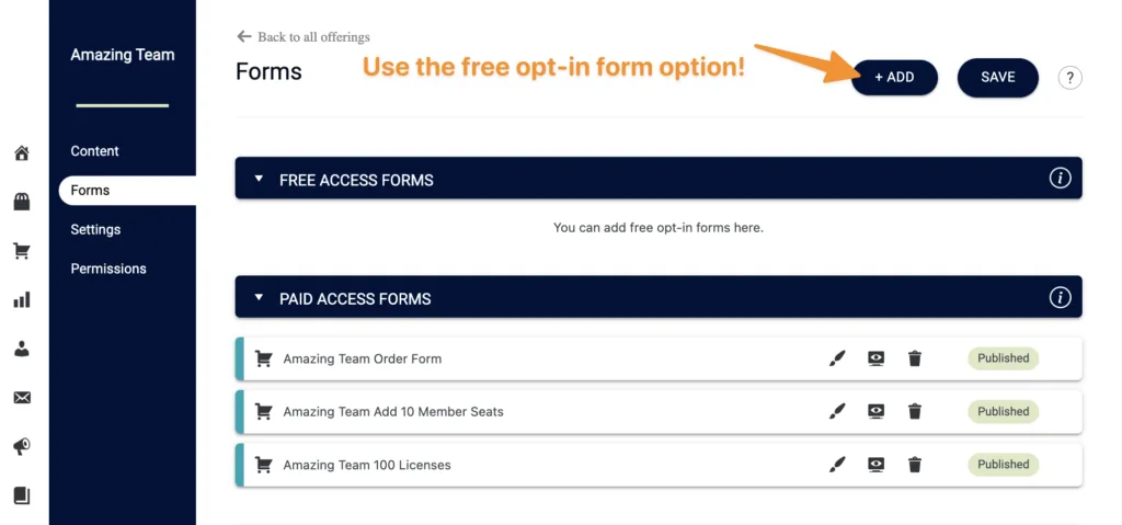 Free Team Opt-in