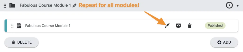 Module setup for progress