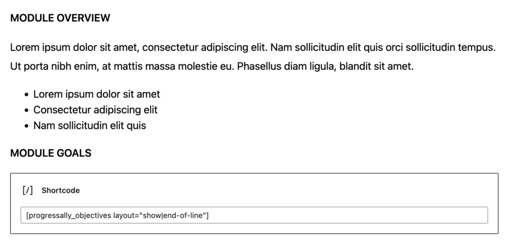 Module Goals Section