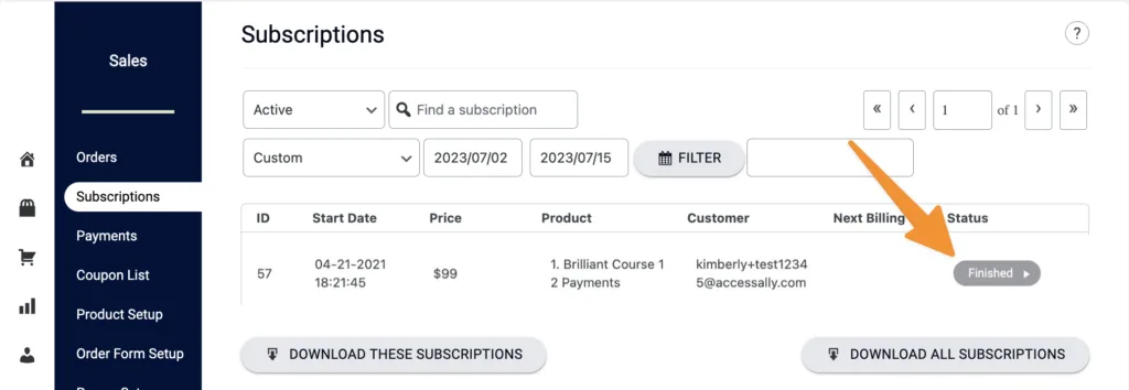 Finished Payment Plan