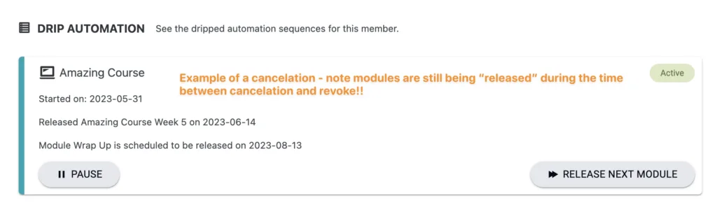 Module Releases Upon Cancelation