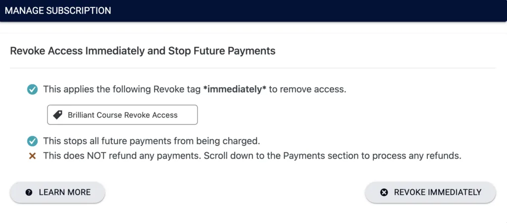 Revoke Subscription