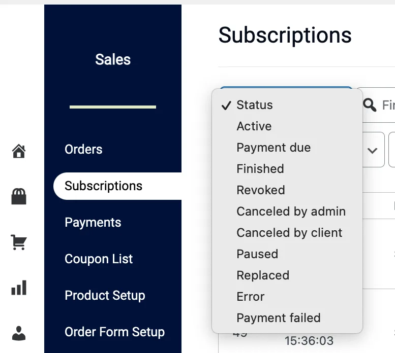 Subscription Statuses