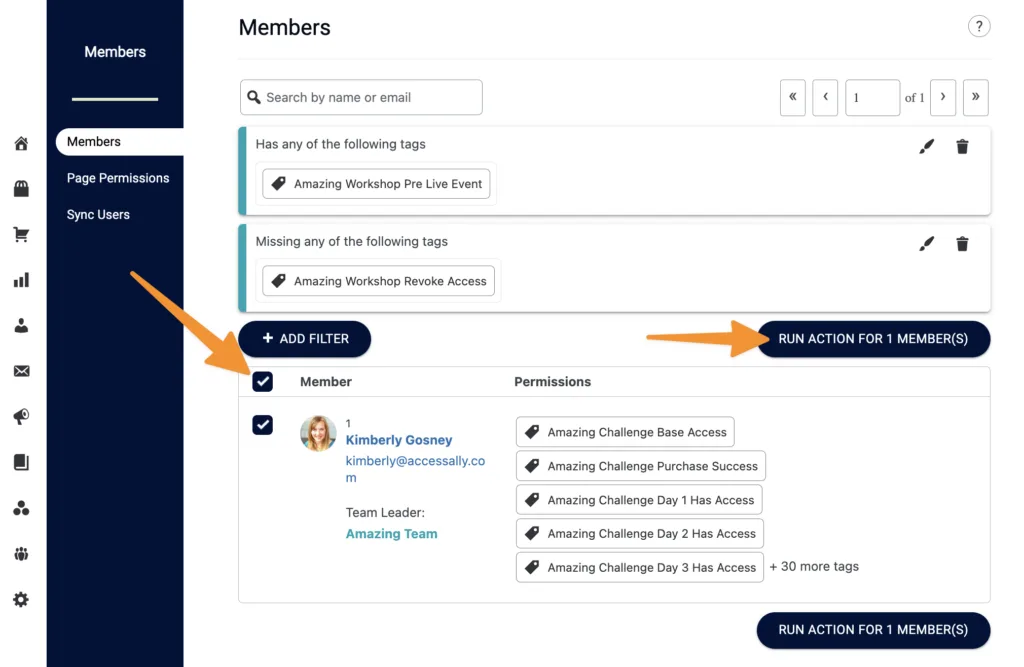Workshop Members Tab