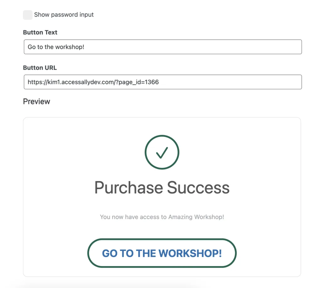 Workshop Payment Success