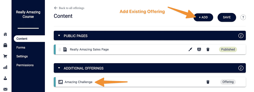 Add Existing Offering