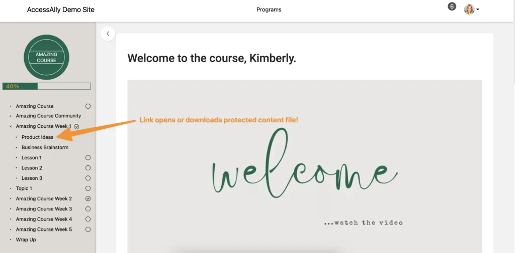 Client View Protected Content File