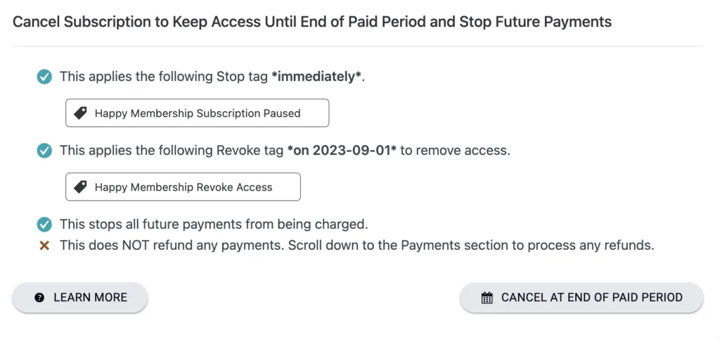Recurring Cancel Subscription Image 3