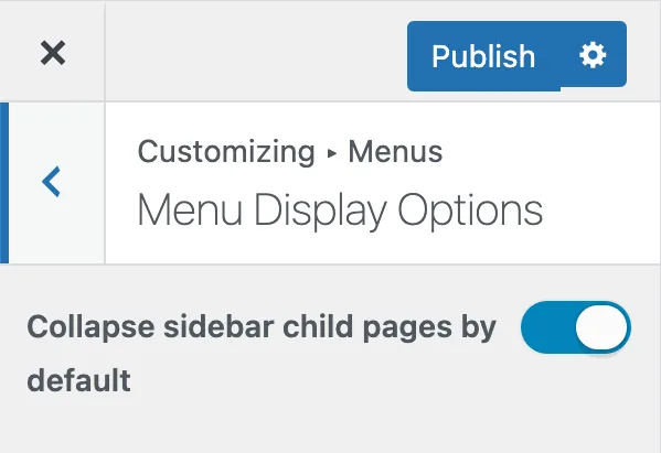 Collapse Child Sidebar