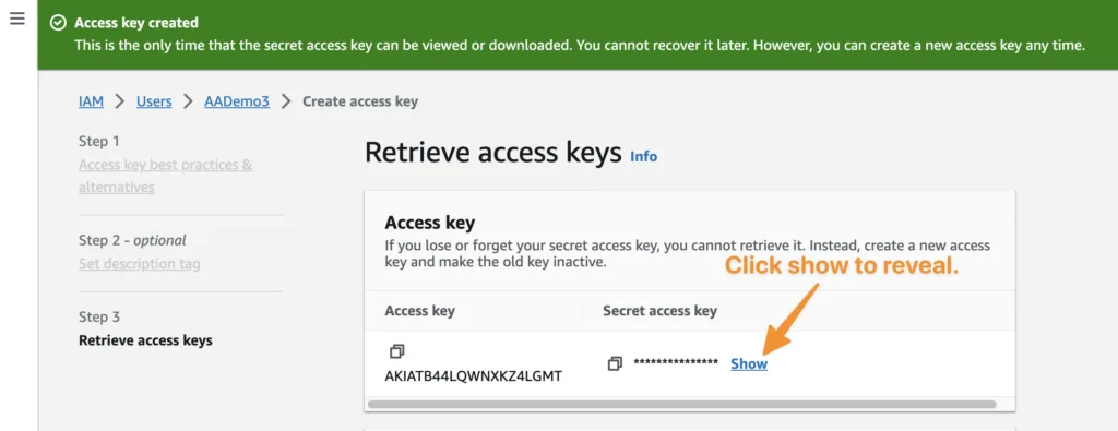 IAM User Step 12