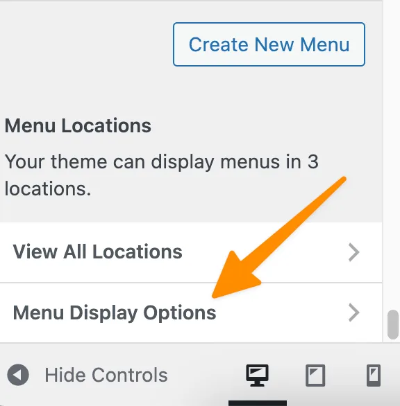 Menu Display Options