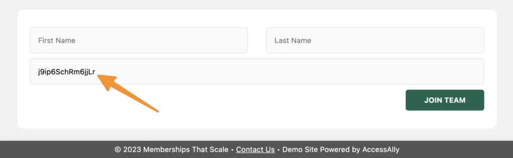 Unique Team Code