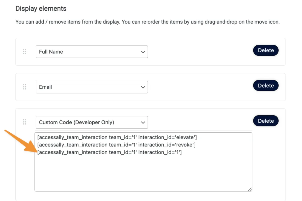 Add Team Interaction Shortcode