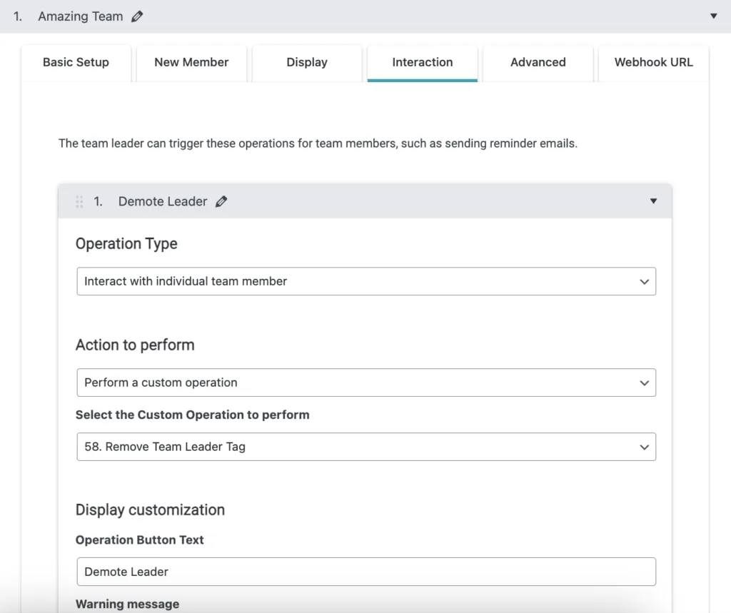 Demote Leader Interaction