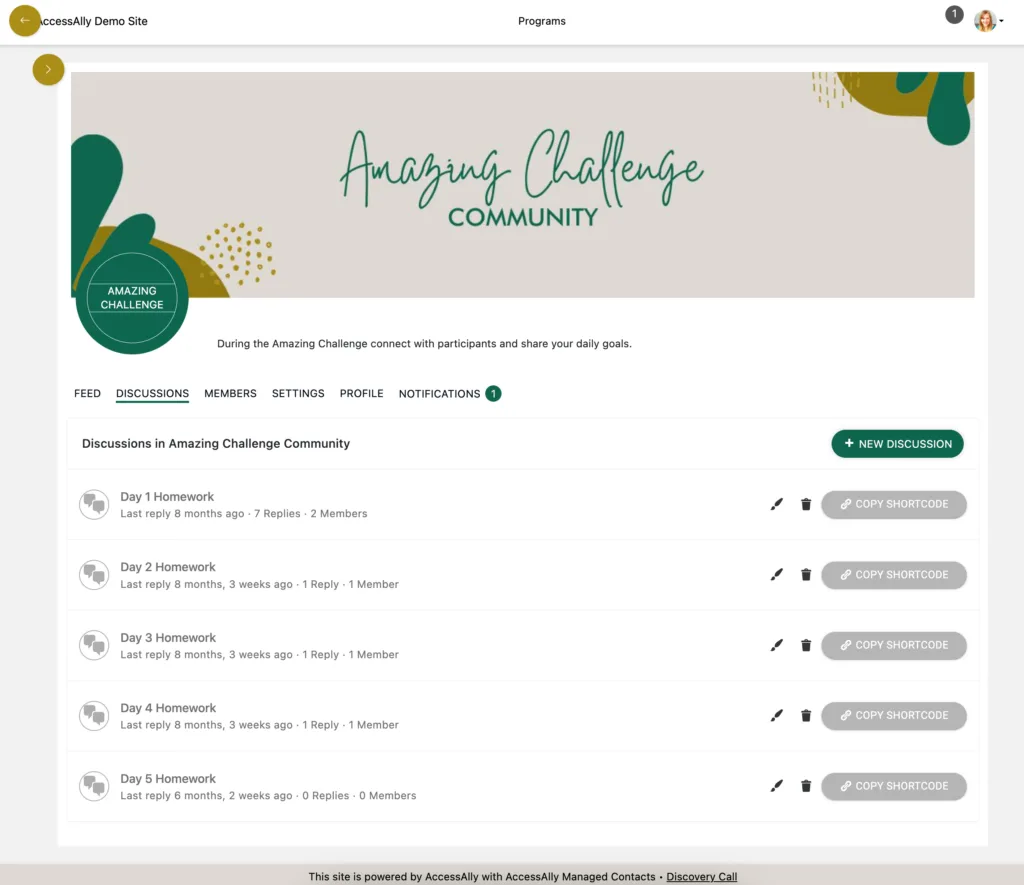 Discussions Tab Overview