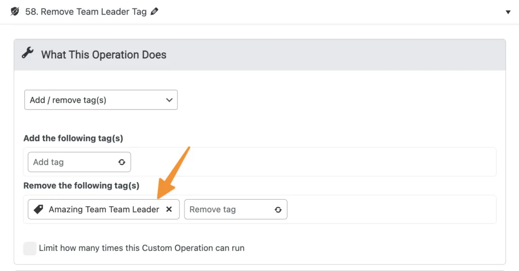 Remove Team Leader Tag