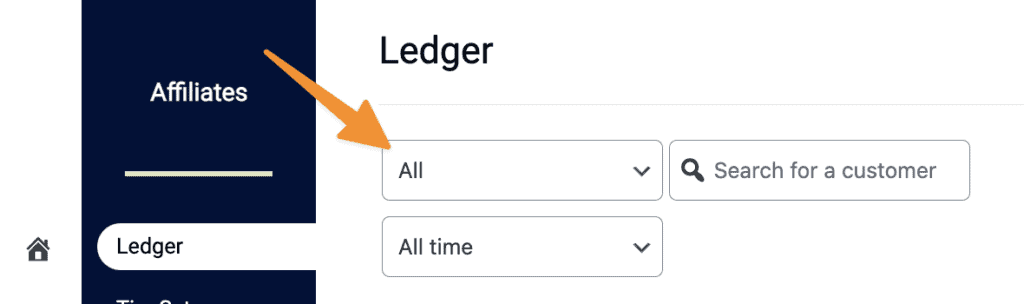 Affiliate Ledger Sorting Options in AccessAlly