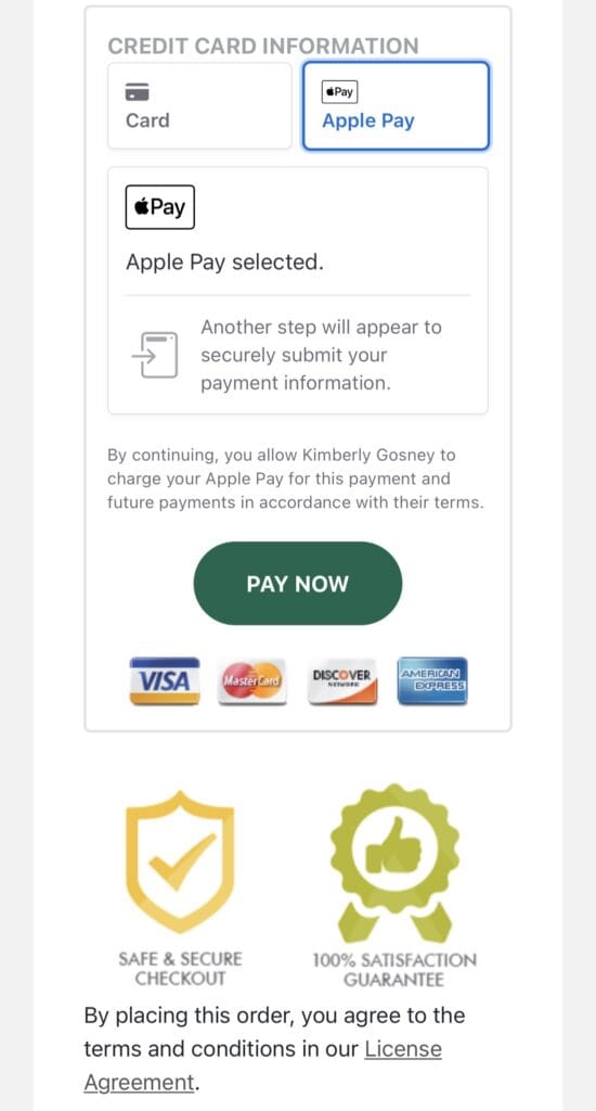 Apple Pay Option in AccessAlly