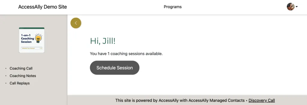 Coaching Portal in AccessAlly