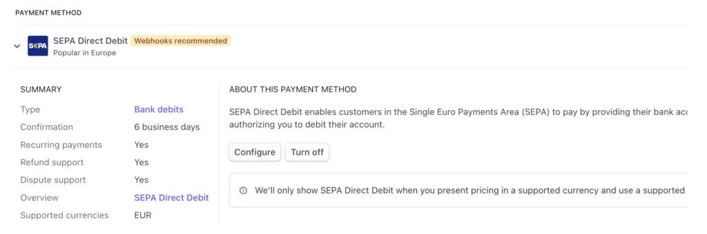 Stripe SEPA Direct Debit in AccessAlly