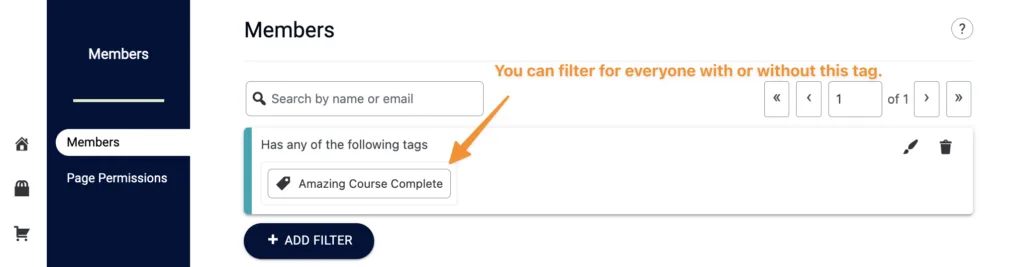 Filter by tags in AccessAlly