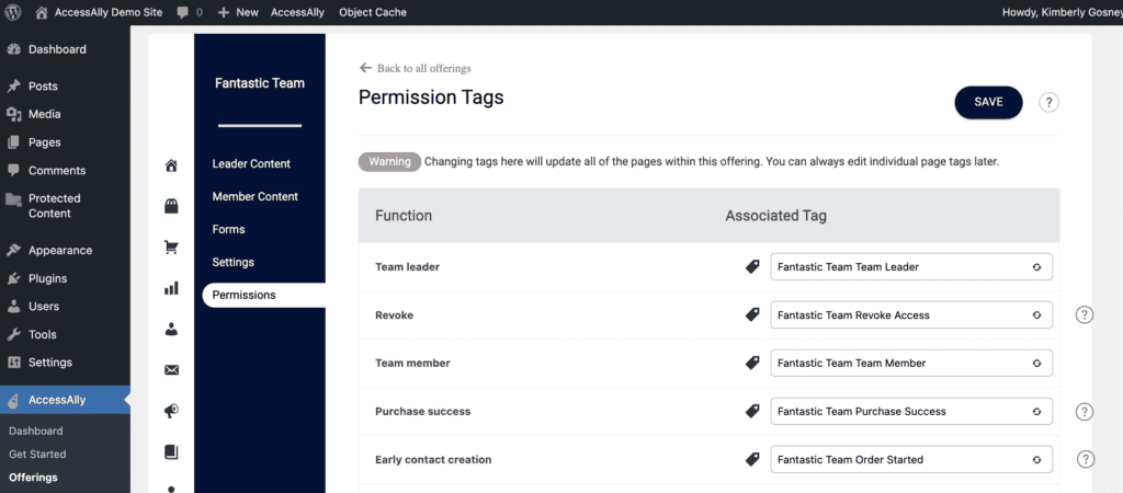 Permissions Tab in AccessAlly Team Offering | KB AccessAlly
