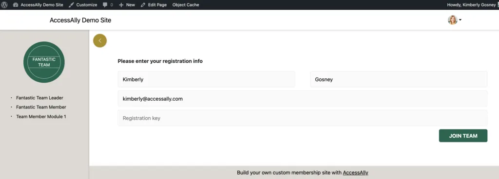 Site Admin View Team Leader Base Page in AccessAlly | KB AccessAlly