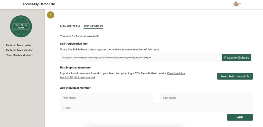 Team Leader View Administration Dashboard in AccessAlly | KB AccessAlly