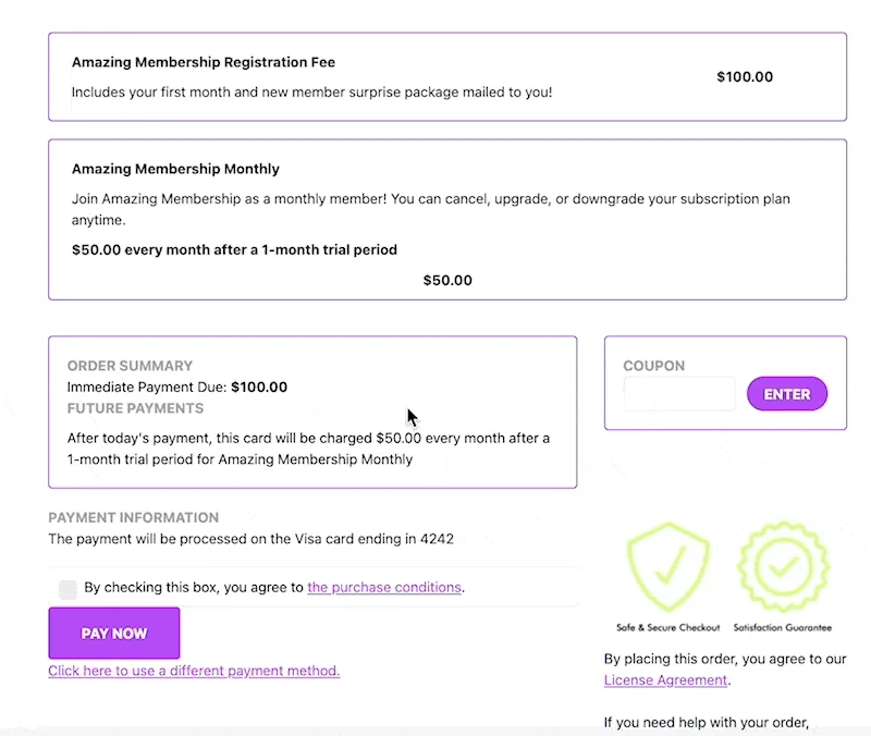 Advanced Coupon Code Discount in AccessAlly