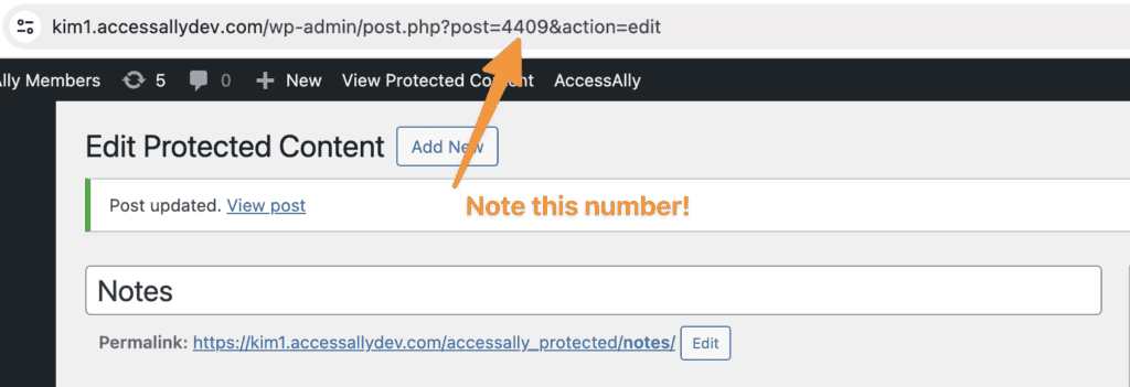 Note number of protected content post in WordPress