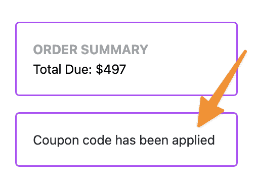 Order Form View Coupon Code Applied in AccessAlly