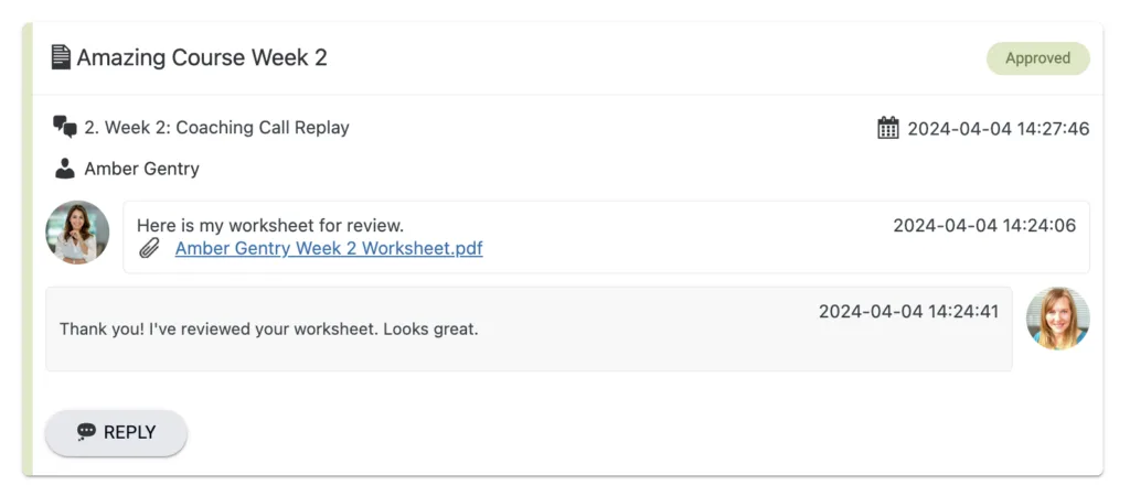Profile image in Private Notes in AccessAlly