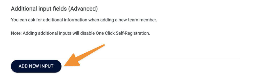 Add additional input advanced team self-registration