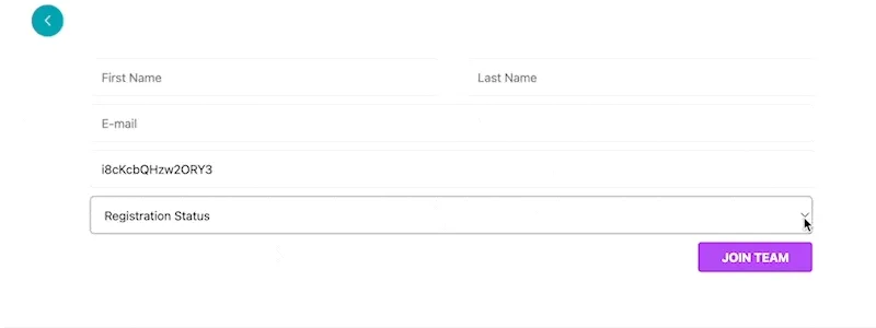 Team member self registration with dropdown custom attribute