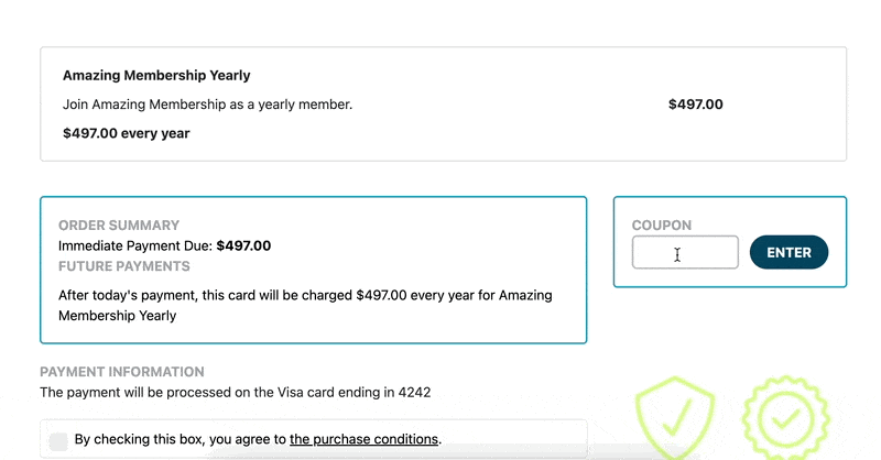 Applying discount to all payments