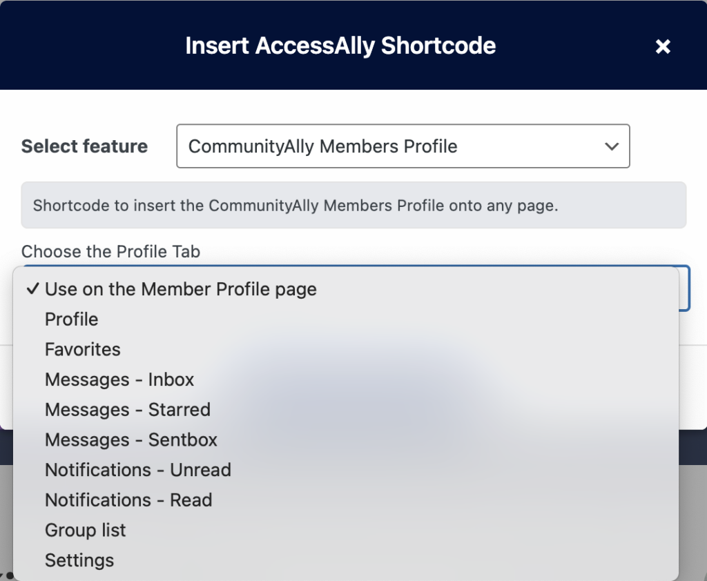 CommunityAlly Members Profile shortcode options.