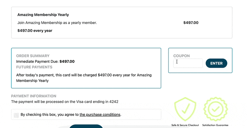 Initial payment discount