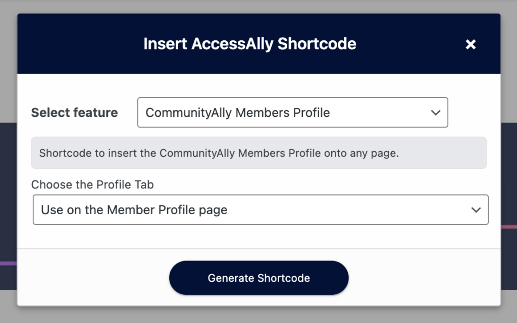 CommunityAlly Members Profile shortcode.